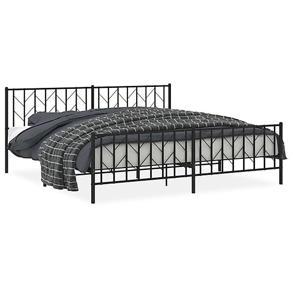 vidaXL Bettgestell mit Kopf- und Fußteil Metall Schwarz 200x200 cm 374462 günstig online kaufen