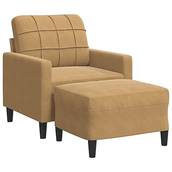 vidaXL Sessel mit Hocker Braun 60 cm Samt 2163266 günstig online kaufen