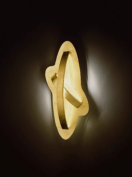 home24 Wofi LED-Deckenleuchte Gracia Modern Eisen Gold 36x12x56 cm (BxHxT) günstig online kaufen