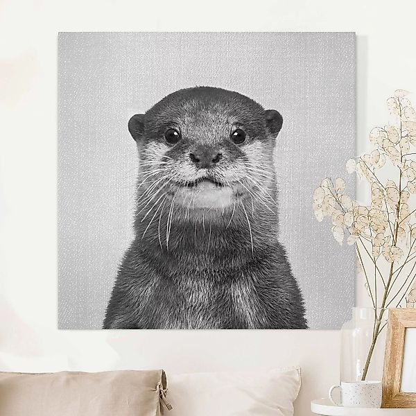 Leinwandbild Otter Oswald Schwarz Weiß günstig online kaufen