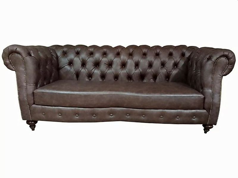 JVmoebel Chesterfield-Sofa Klassisches braunes Chesterfield-Sofa 3-Sitzer, günstig online kaufen