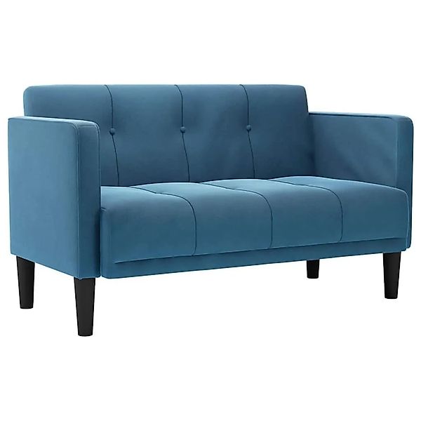 vidaXL Zweisitzer-Sofa Blau 111 cm Samt 4100569 günstig online kaufen