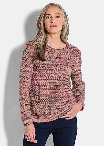 GOLDNER Strickpullover Kurzgröße: Baumwoll-Pullover in Multicolor Hüftumspi günstig online kaufen