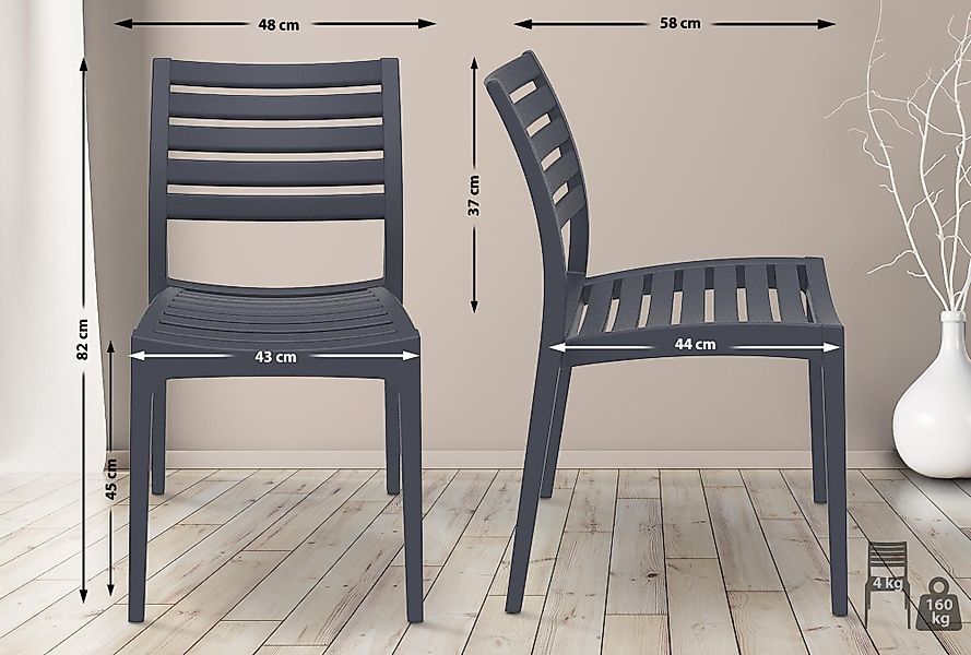 CLP Gartenstuhl Ares, Kunststoff, stapelbar, wetterfest, günstig online kaufen