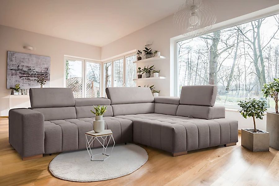 exxpo - sofa fashion Ecksofa »Elianos, hoher Sitzkomfort, aufwendige Kreuzs günstig online kaufen