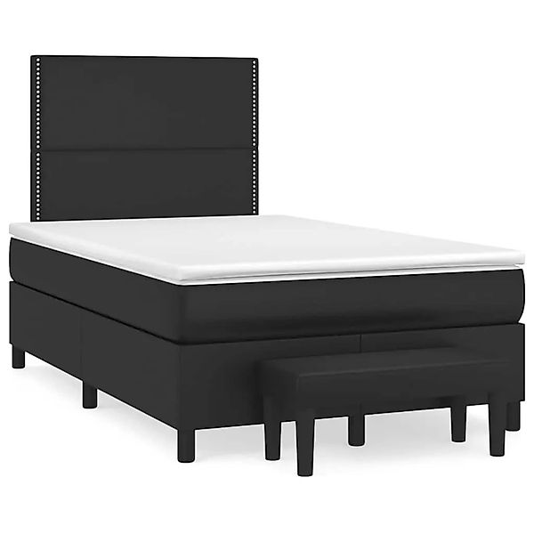vidaXL Boxspringbett mit Matratze Schwarz 120x190 cm Kunstleder 3270445 günstig online kaufen
