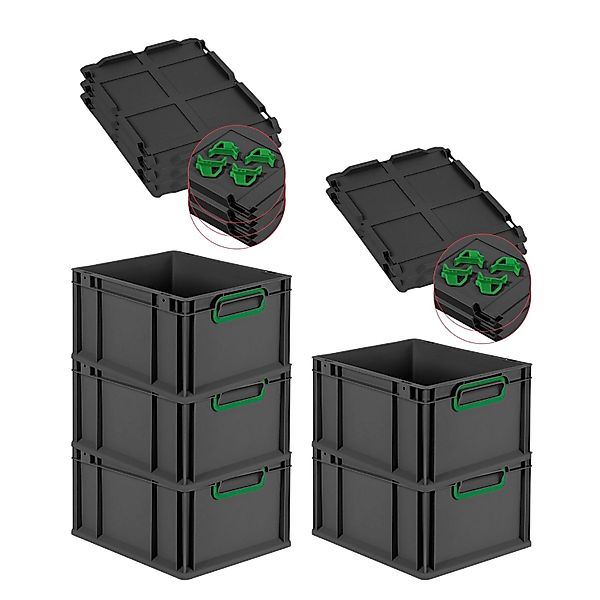 PROREGAL SparSet 5x Eurobox Nextgen Color Mit Auflagedeckel HxBxT 22x30x40c günstig online kaufen