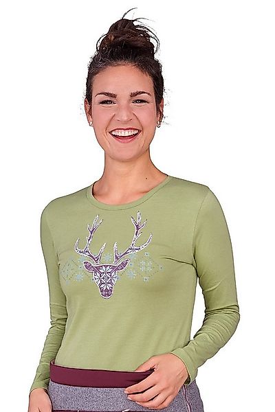 Piz Palü Trachtenshirt Longsleeve Damen - ASBACH - salbei, schnee günstig online kaufen