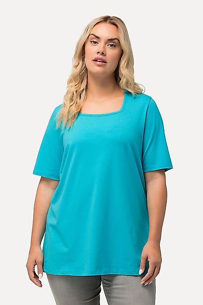 Ulla Popken T-Shirt T-Shirt A-Linie Carré-Ausschnitt günstig online kaufen