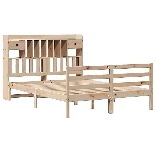 vidaXL Massivholzbett mit Regal ohne Matratze 140x190 cm Kiefernholz 332193 günstig online kaufen