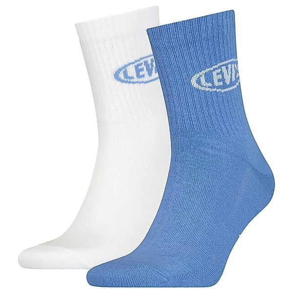 Levi´s ® Short Cut 90s Logo Socken 2 Paare EU 39-42 Blue / White günstig online kaufen
