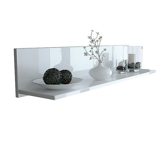Vladon Wandregal Skadu, Schweberegal, Weiß Hochglanz (97,5 x 18,5 x 18,5 cm günstig online kaufen