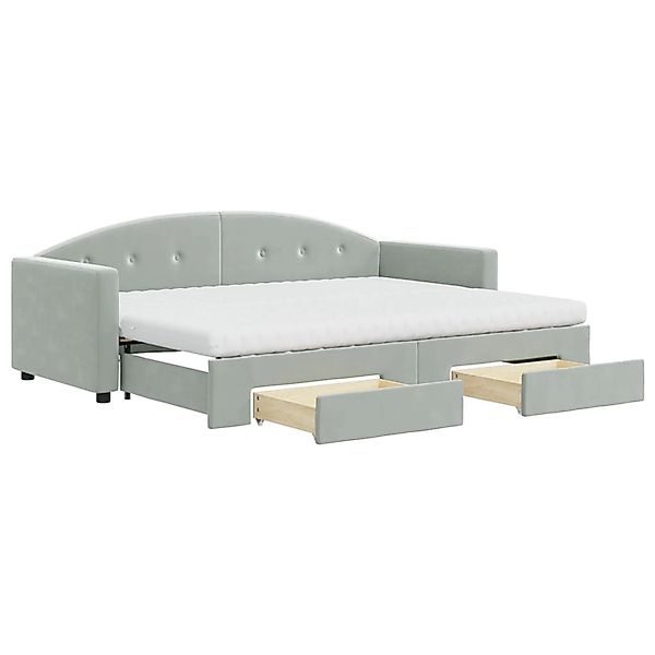 vidaXL Tagesbett Ausziehbar mit Schubladen Hellgrau 80x200 cm Samt1847468 günstig online kaufen