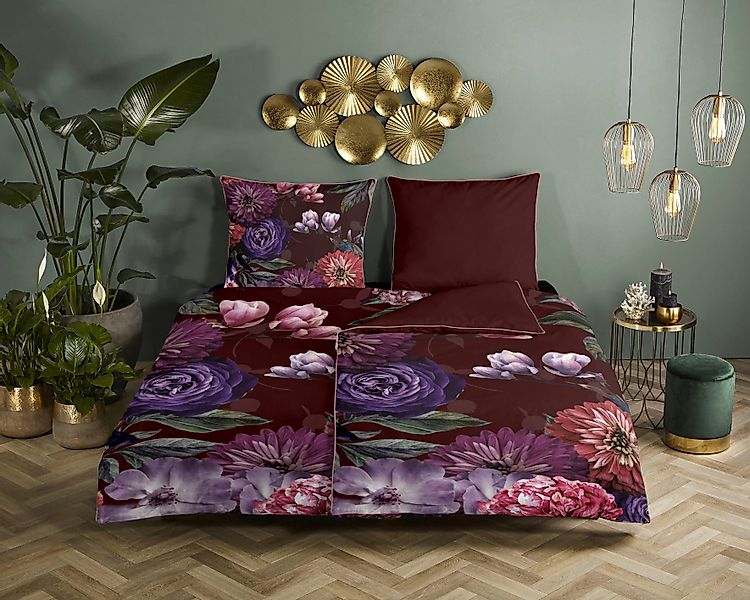 Descanso Wendebettwäsche Bloomie, Satin (Bio-Baumwolle), 2 günstig online kaufen