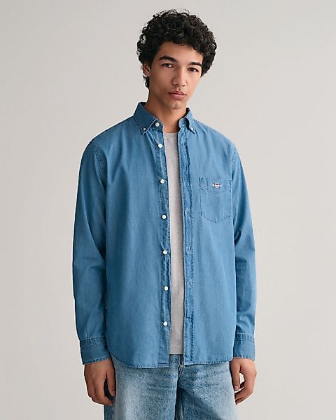 Gant Langarmhemd Regular Fit Denimhemd Jeanshemd günstig online kaufen