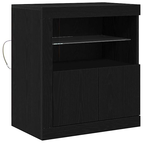 vidaXL Sideboard Schwarz 60,5 x 37 x 67 cm Holzwerkstoff 863014 günstig online kaufen