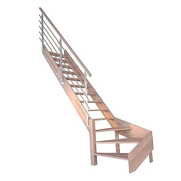 StarWood Treppe Rhodos Buche Gew. L Design-Geländer-Holzstäbe FSC® günstig online kaufen
