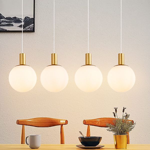 Nettlife Hängeleuchte Esstisch Glas E27 Gold günstig online kaufen