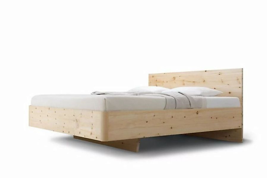 Natur24 Bett Doppelbett Gardena 180x200cm in Zirbe Natur mit Kopfteil günstig online kaufen