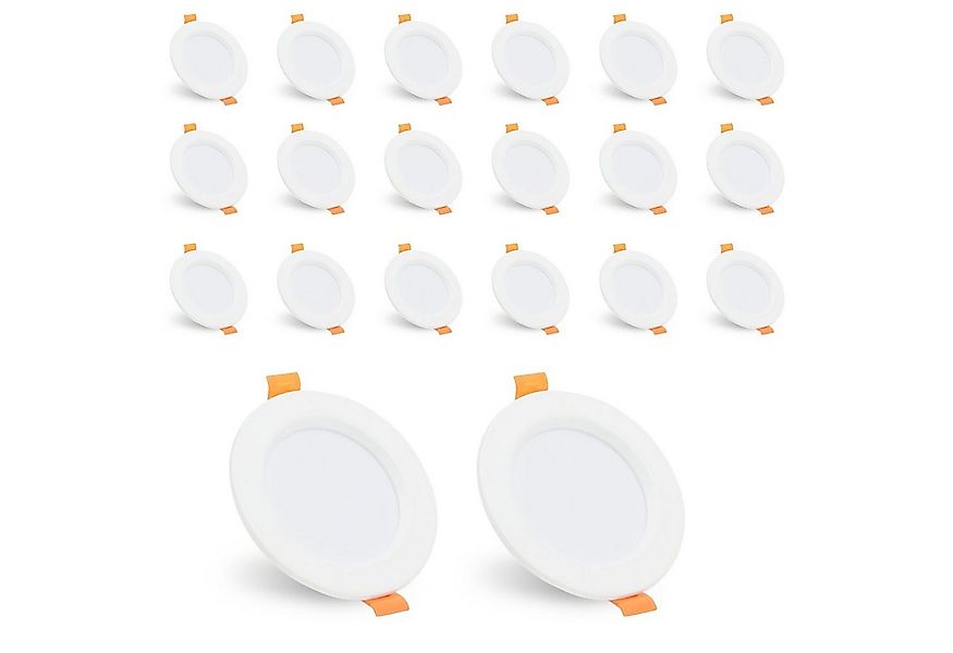 Clanmacy LED Einbaustrahler 20St. LED Einbaustrahler 5W KaltWeiß 400LM Deck günstig online kaufen