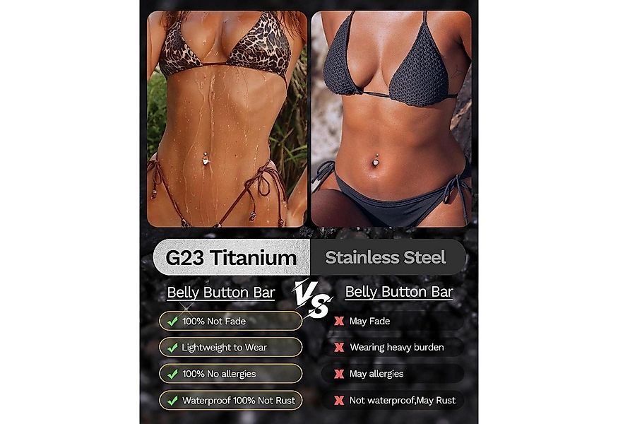 LuxusKollektion Bauchnabelpiercing Bauchnabelpiercing Titan 14G Silber Gold günstig online kaufen