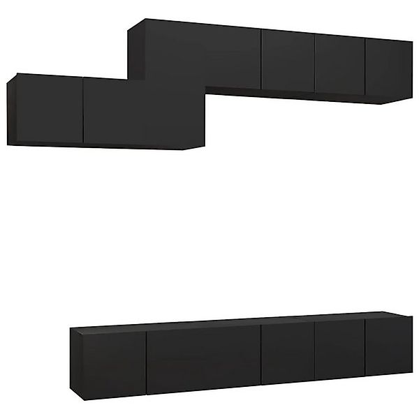 vidaXL TV-Schrank 7-tlg TV-Schrank-Set Schwarz Spanplatte günstig online kaufen