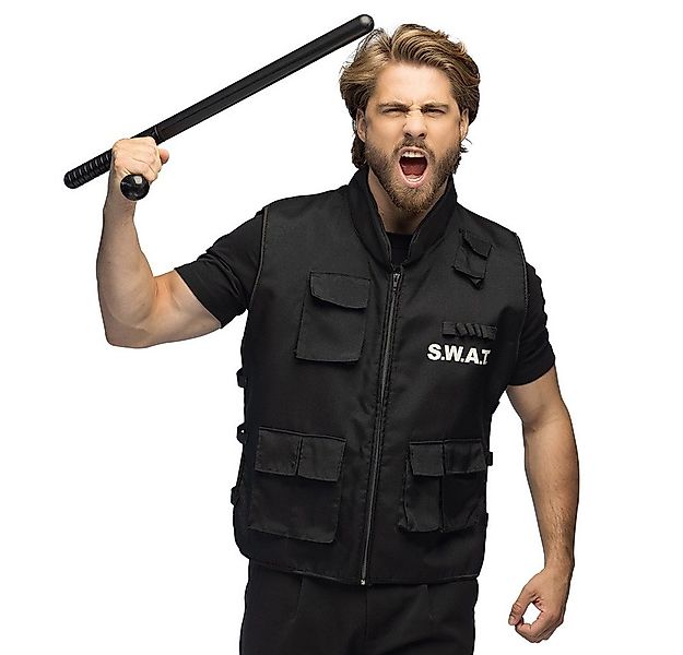Boland Polizei-Kostüm SWAT Weste für Herren L/XL schwarz Einsatzweste mit T günstig online kaufen