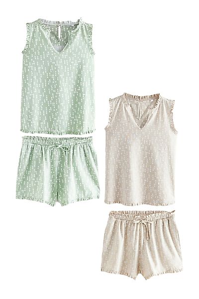 Next Pyjama Kurzer Pyjama mit Rüschentop günstig online kaufen