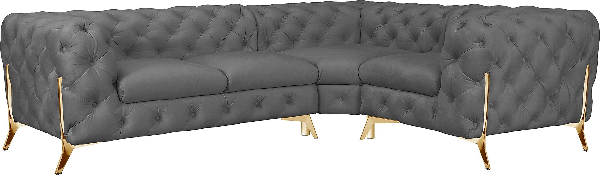 Home affaire Chesterfield-Sofa »Amaury L-Form« moderne Chersterfield-Optik, günstig online kaufen