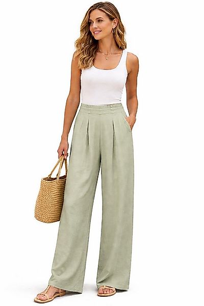SUBLEVEL Chinos Damen Luftige Sommerhose Freizeit Weit geschnitten Stoff Pa günstig online kaufen