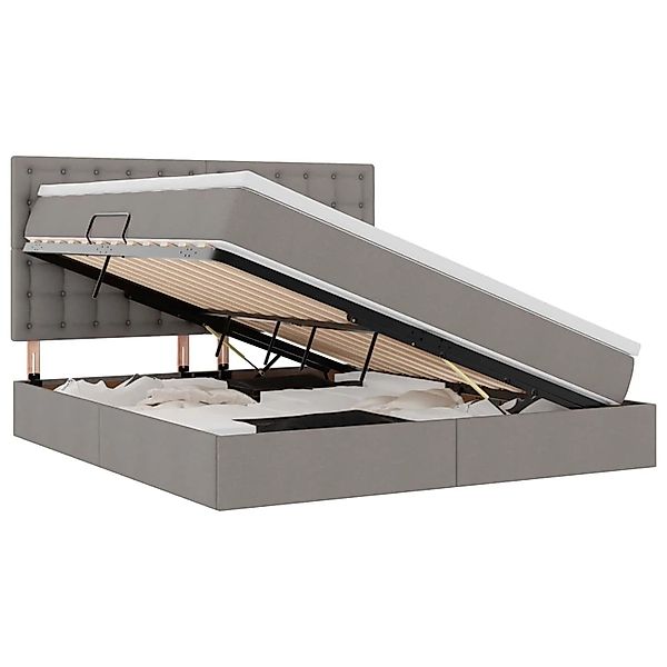 vidaXL Stauraumbett mit Matratze Taupe 160 x 200 cm Kunstleder 3371919 günstig online kaufen