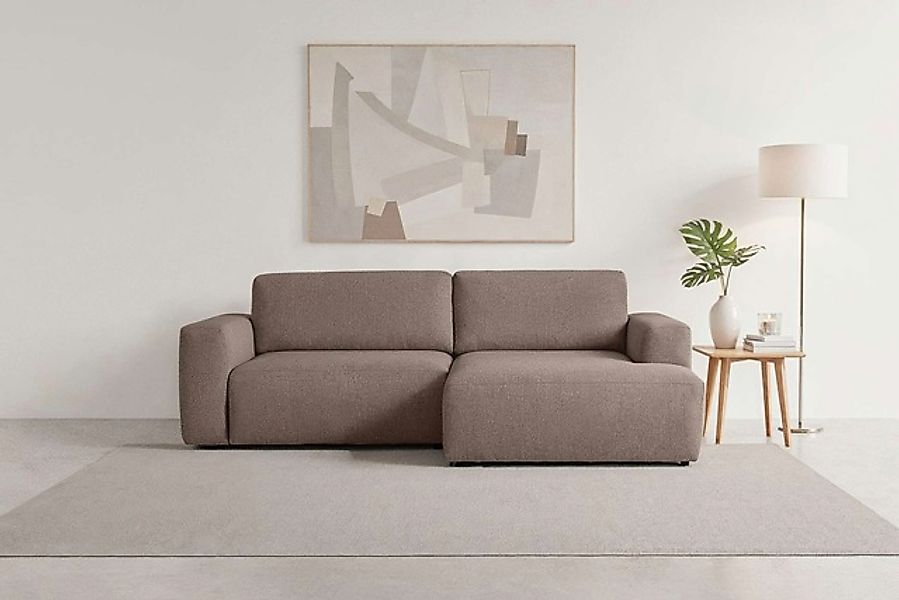 Home affaire Schlafsofa »Noord Schlafecksofa, Breite 250 cm« Cord, Struktur günstig online kaufen