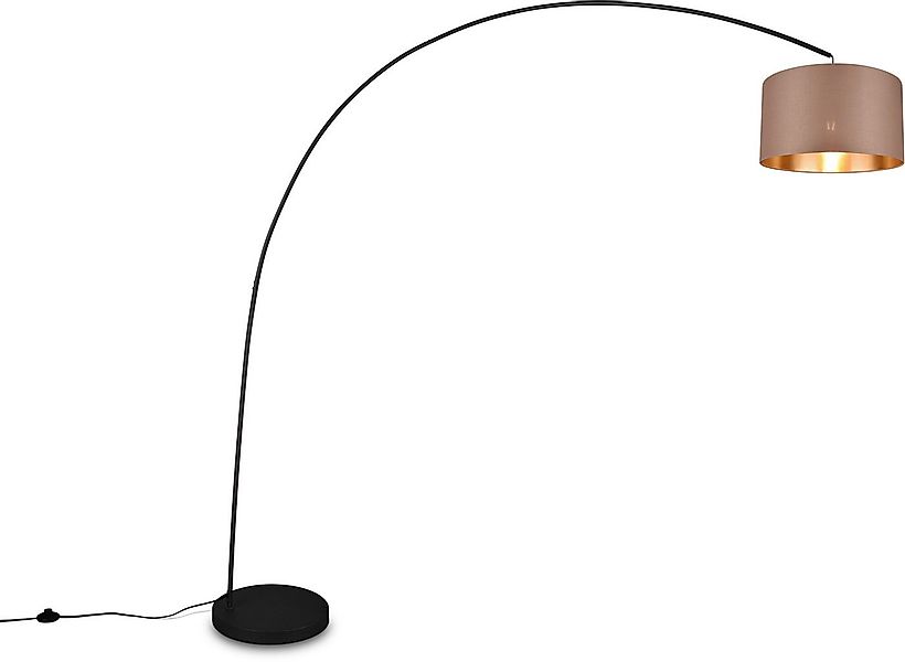 TRIO Leuchten Stehlampe MANSUR, Bogenlampe mit Stoffschirm, exkl. 1x E27 ma günstig online kaufen