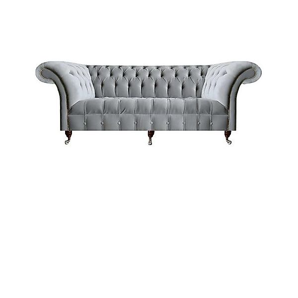 JVmoebel Sofa Komplette Graue Chesterfield Sitzmöbel Edler Lenhsessel 3-Sit günstig online kaufen