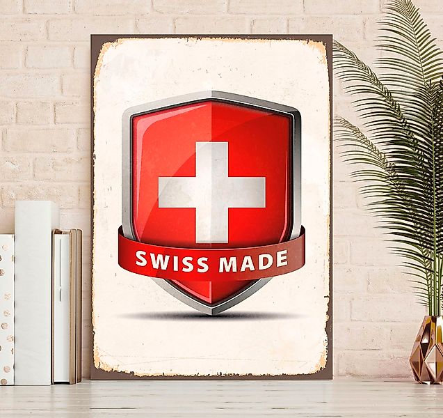 queence Metallbild "Swiss Made", Schriftzüge-Schriftzug-Schweiz, (1 St.), S günstig online kaufen