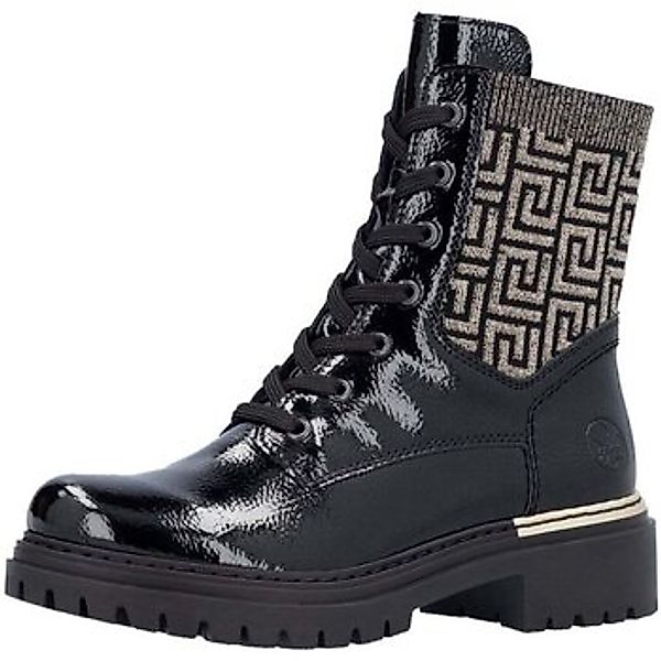 Rieker Schnürboots, Stiefelette, Blockabsatz, mit Textileinsatz am Schaft günstig online kaufen