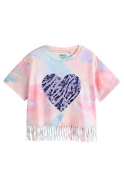Next Paillettenshirt T-Shirt mit Fransen und Paillettenherz (1-tlg) günstig online kaufen