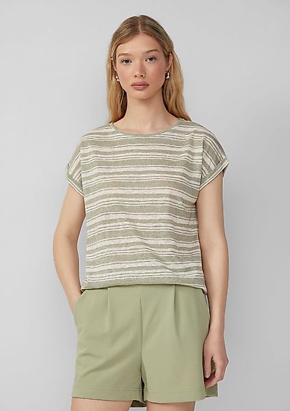 QS Kurzarmshirt Ringelshirt aus Viskosemix günstig online kaufen