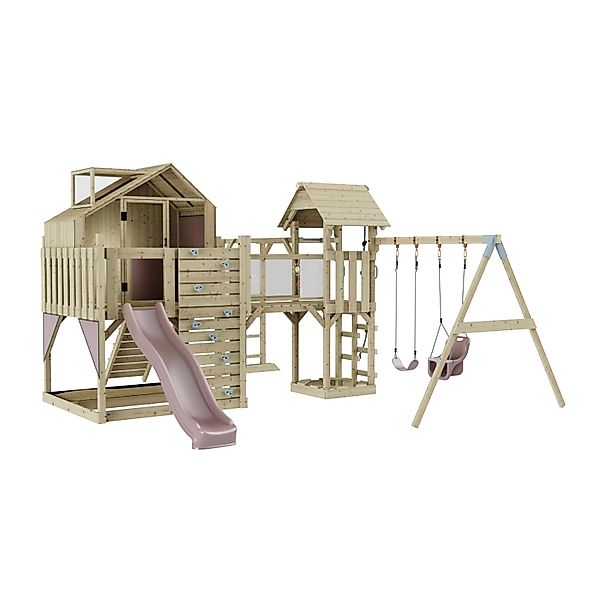OutdoorToys Spielturm Knut mit Babyschaukel Altrosa günstig online kaufen