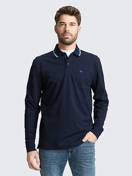 TOM TAILOR Langarm-Poloshirt Poloshirts Langarm Poloshirt mit Logo-Print günstig online kaufen