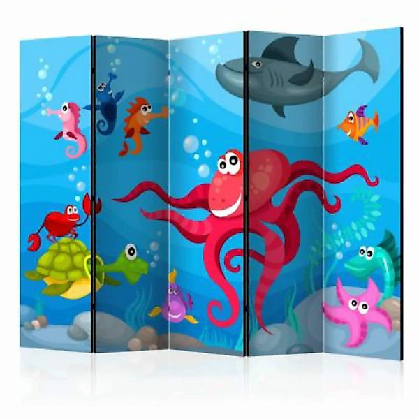 artgeist Paravent Octopus and shark II [Room Dividers] mehrfarbig Gr. 225 x günstig online kaufen