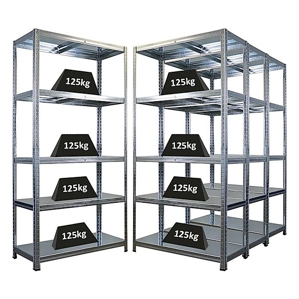 PROREGAL Mega Deal 4x Schwerlastregal Ragnar HxBxT 180x90x40cm 5 Stahlplatt günstig online kaufen