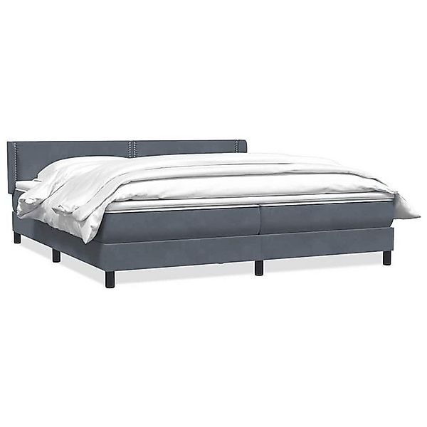 vidaXL Boxspringbett, Boxspringbett mit Matratze Dunkelgrau 180x220 cm Samt günstig online kaufen