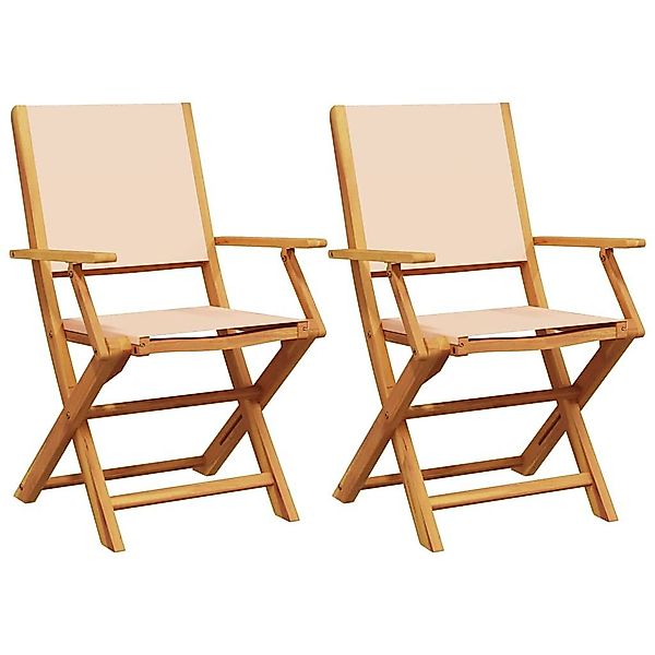 vidaXL Gartenstuhl Gartenstühle 2 Stk. Beige günstig online kaufen