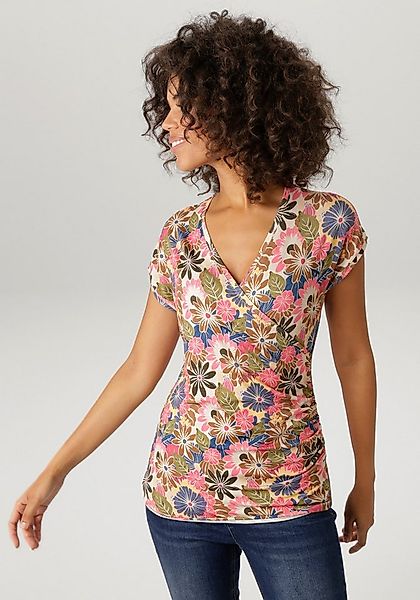 Aniston CASUAL T-Shirt mit farbenfrohen Blüten bedruckt - NEUE KOLLEKTION günstig online kaufen
