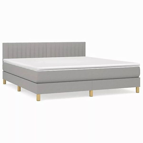 vidaXL Boxspringbett Boxspringbett mit Matratze Hellgrau 180x200 cm Stoff B günstig online kaufen