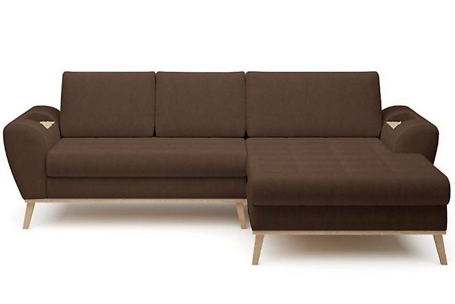 Friderik-EU Ecksofa NUBO Holzfinish mit Bettkasten Schlaffunktion günstig online kaufen