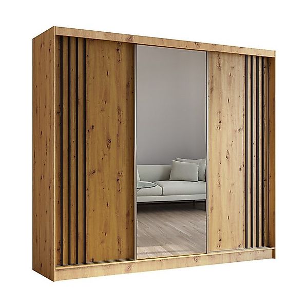 Beautysofa Schiebetürenschrank NELA II mit Spiegel, mit Lamellen, mit Schub günstig online kaufen
