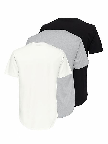 ONLY & SONS Rundhalsshirt "ONSMATT LONGY SS TEE 3-PACK" Packung, 3 Stk. Bau günstig online kaufen