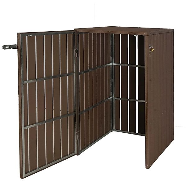 Proregal XL 1er-/2er-WPC-Mülltonnenverkleidung HxBxT 115x77x97 cm Metall Ho günstig online kaufen